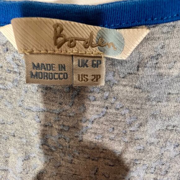 Boden Classic Blue Paisley Sleeveless V Neck Midi Dress 2P - Picture 7 of 8